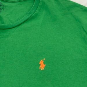 Ralph Lauren Men’s XL Bright Green Tee w/Orange Emblem